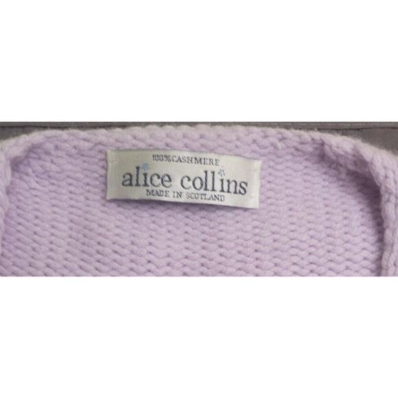 💜 VTG Alice Collins 100% Cashmere V-Neck Sweater – Made in Scotland – Lilac – M - Picture 3 of 6